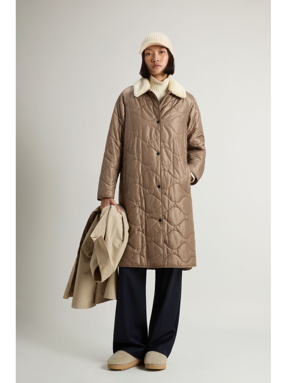 Giubbotto Woolrich ALL WEATHER COAT 3IN1 Donna - Beige
