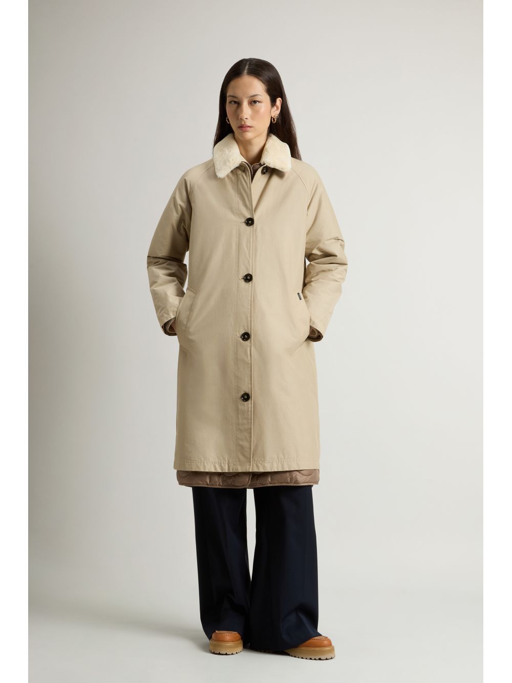Giubbotto Woolrich ALL WEATHER COAT 3IN1 Donna - Beige