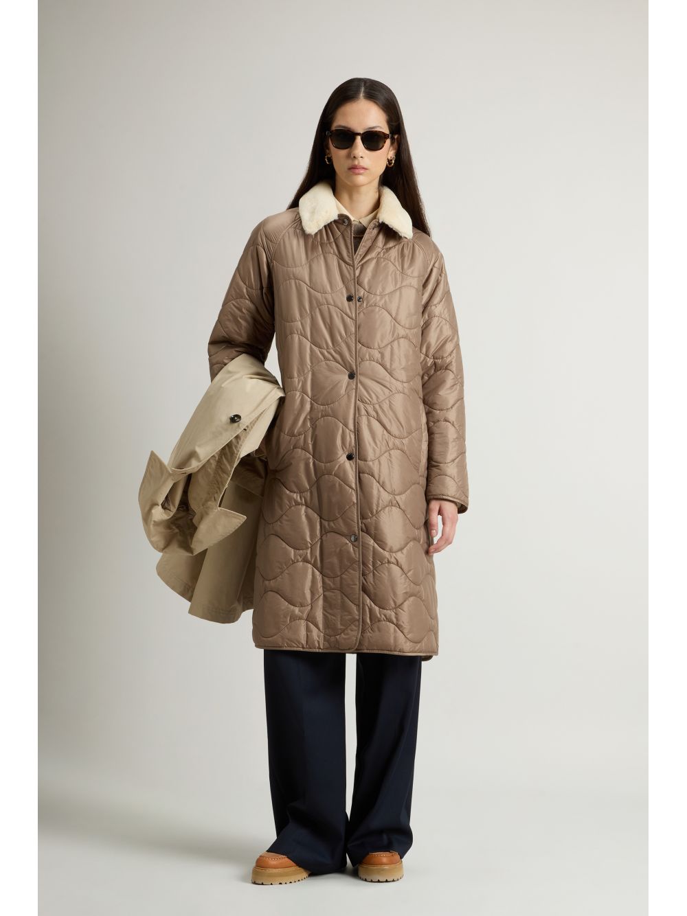 Giubbotto Woolrich ALL WEATHER COAT 3IN1 Donna - Beige