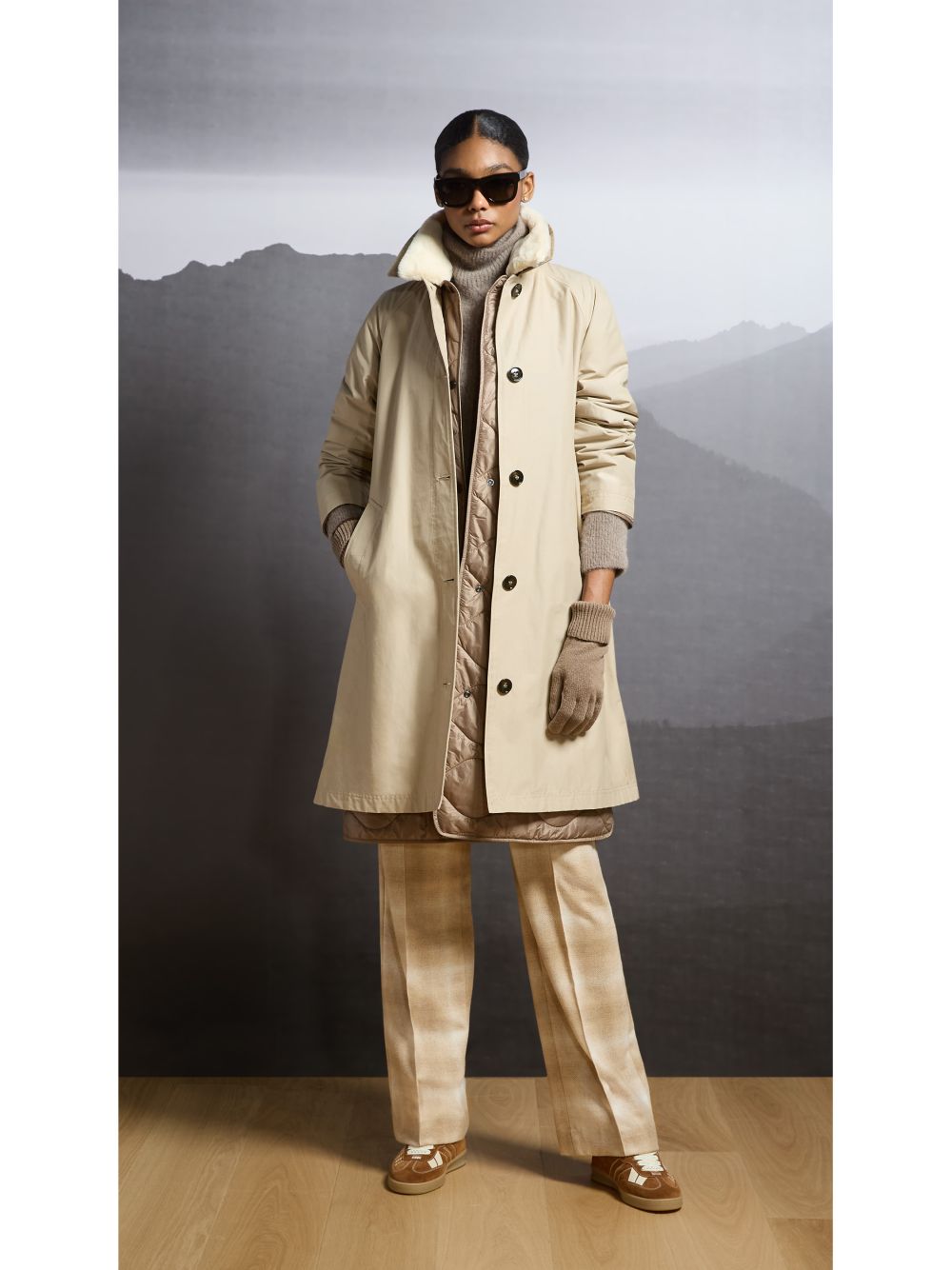 Giubbotto Woolrich ALL WEATHER COAT 3IN1 Donna - Beige