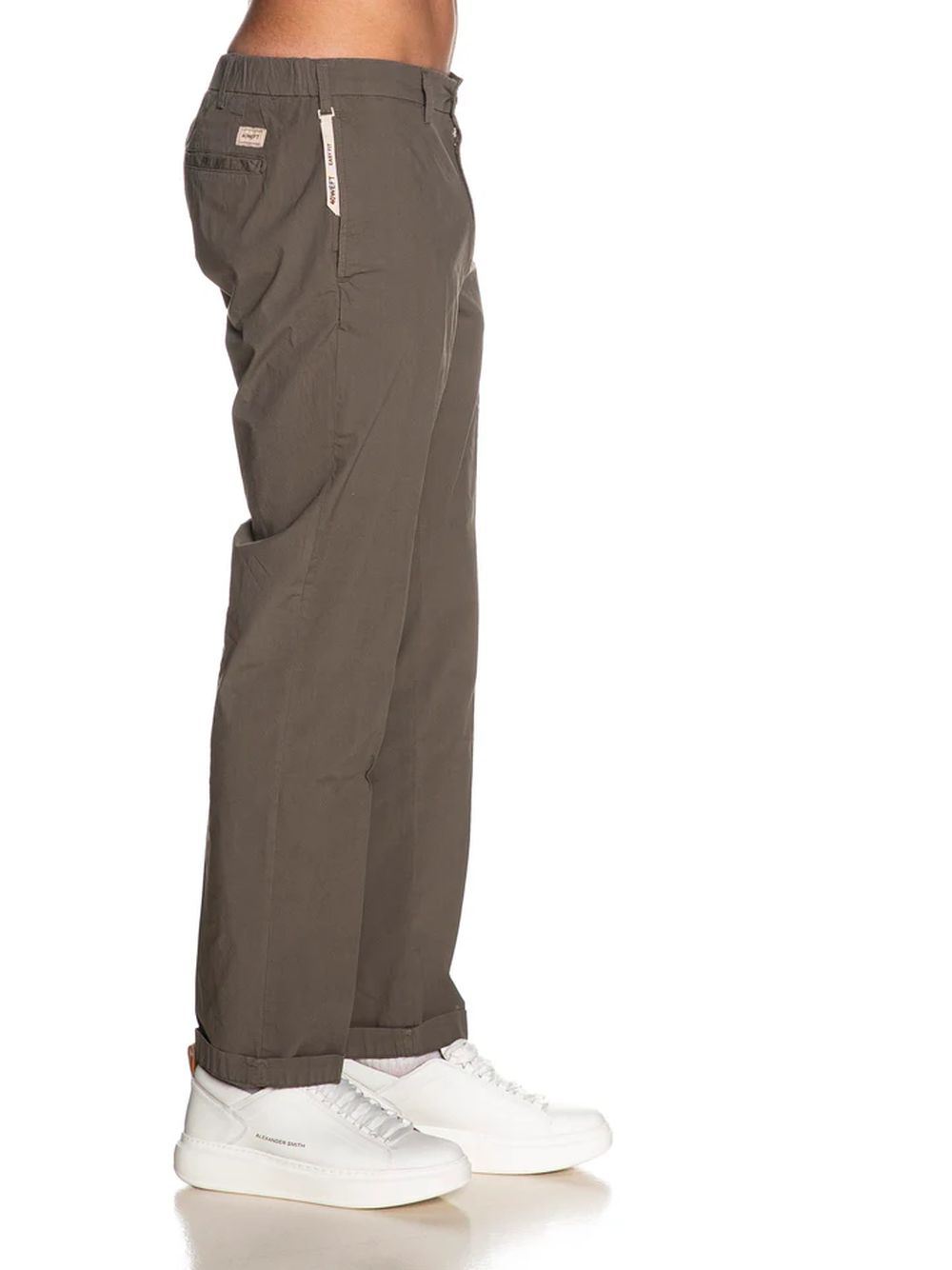 Pantalone 40weft chino con elastico dietro Uomo - Marrone