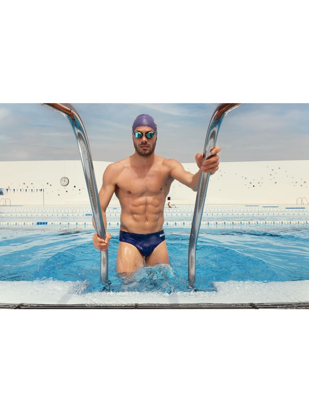 Costume Sportivo Arena MEN'S TEAM SWIM BRIEFS SOLID Uomo - Bianco e Nero