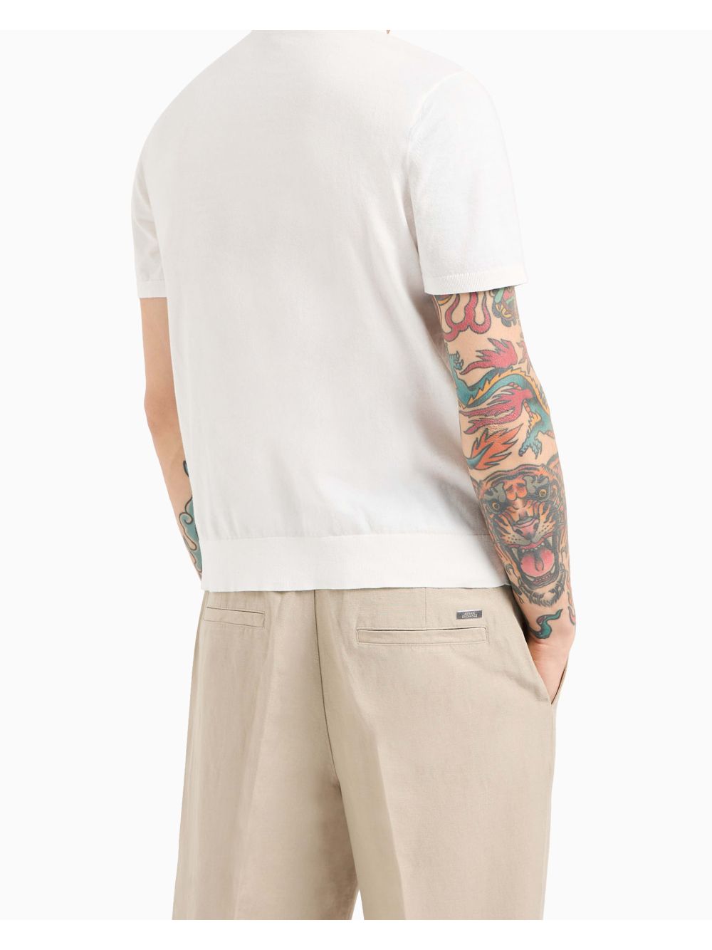 Polo Armani in piquet con dettagli a contrasto Uomo - Bianco