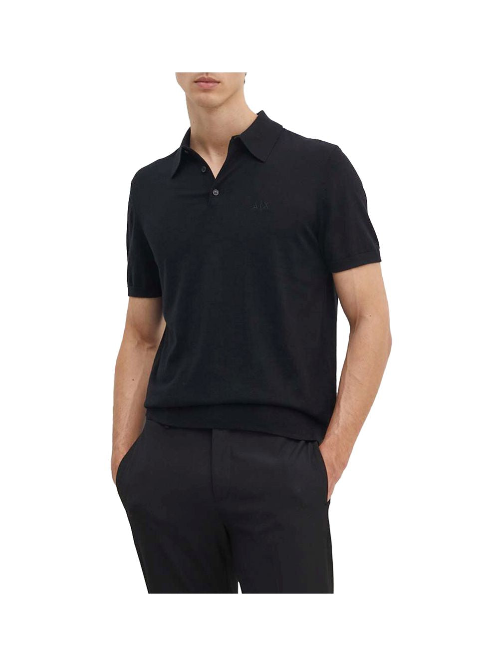 Polo Armani in piquet con dettagli a contrasto Uomo - Nero