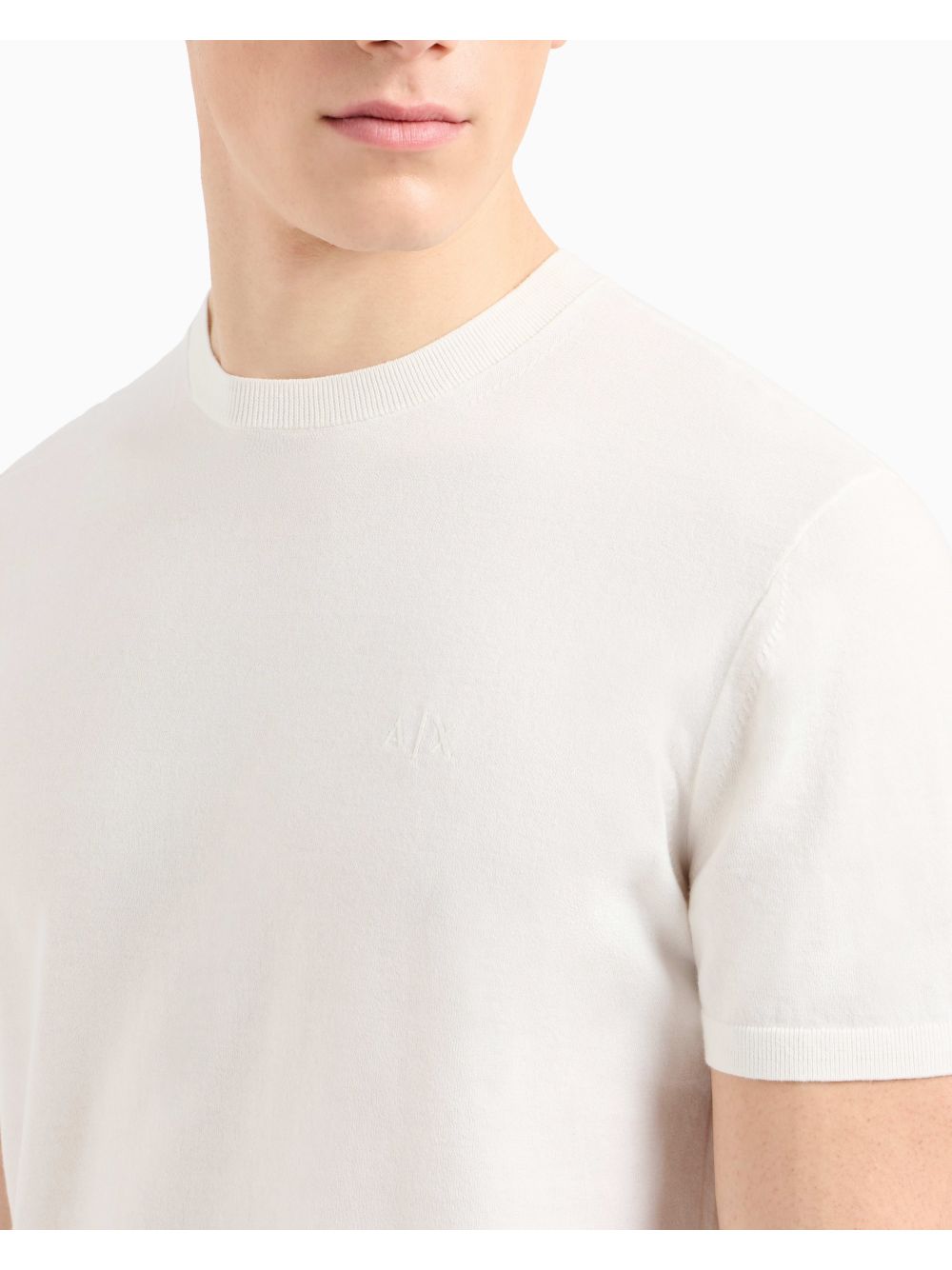 Pullover Armani in maglia di cotone organico Uomo - Bianco