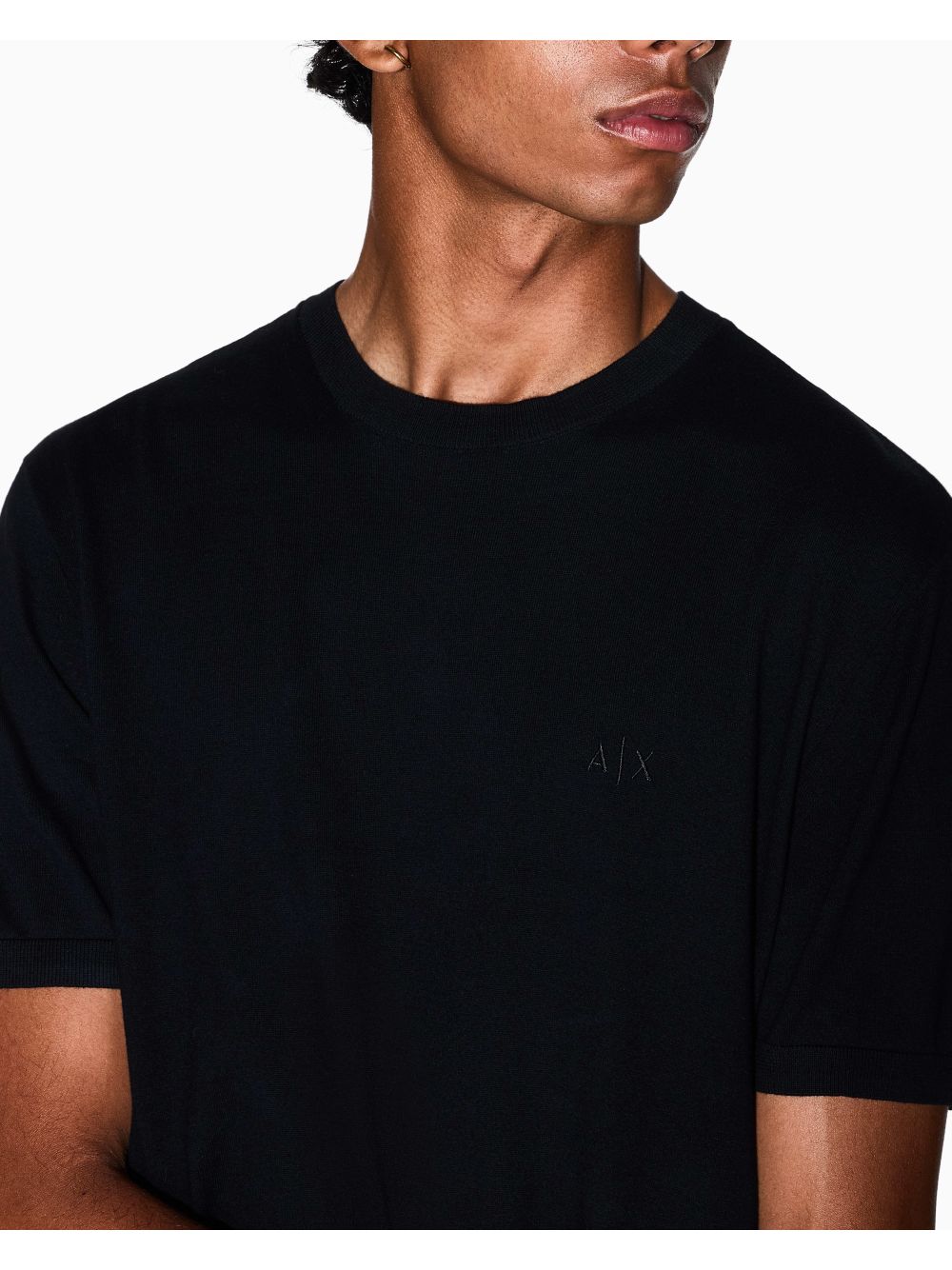 Pullover Armani in maglia di cotone organico Uomo - Nero