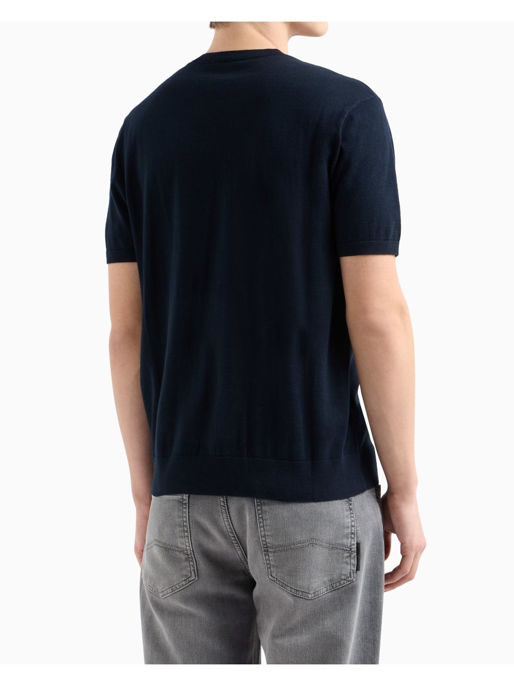 Pullover Armani in maglia di cotone organico Uomo - Navy
