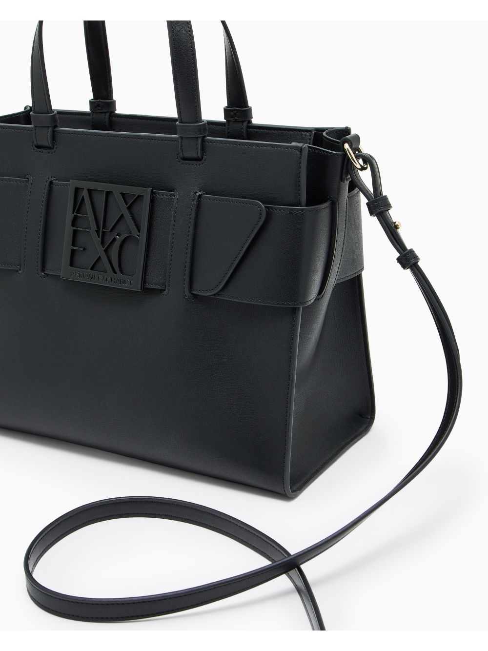 Borsa Armani con doppi manici e tracolla Donna - Nero