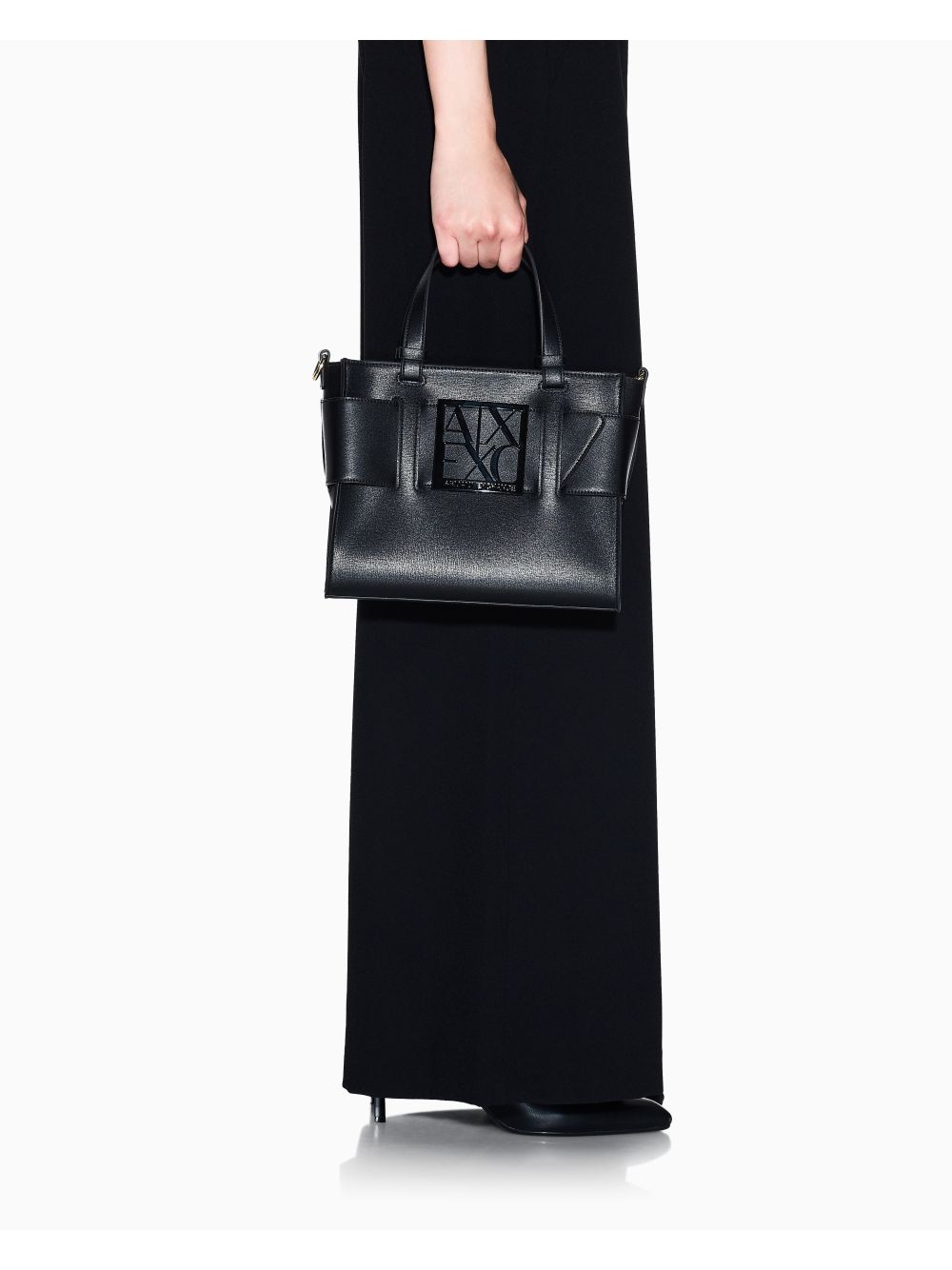 Borsa Armani con doppi manici e tracolla Donna - Nero