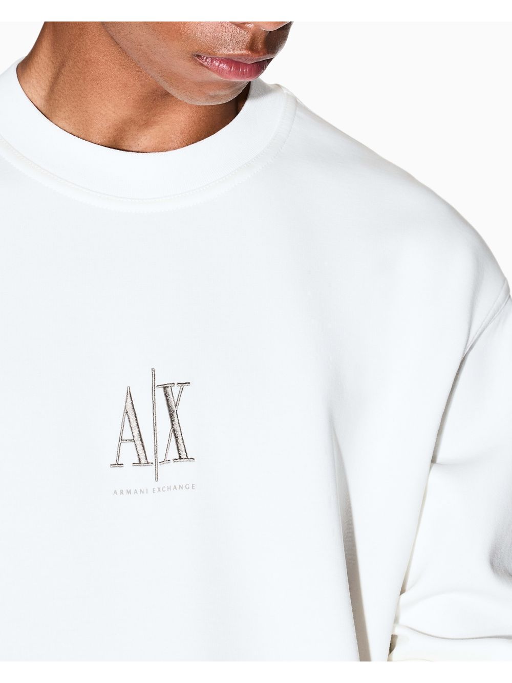 Felpa Armani girocollo in cotone Uomo - Bianco