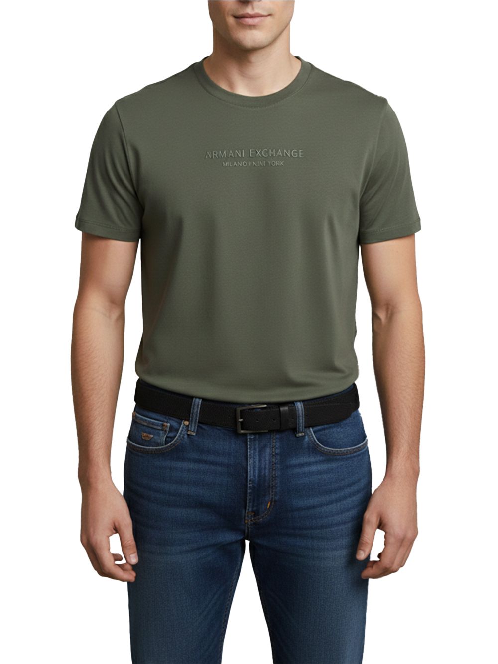 T-shirt Armani Regular Fit in Jersey di Cotone Uomo - Verde