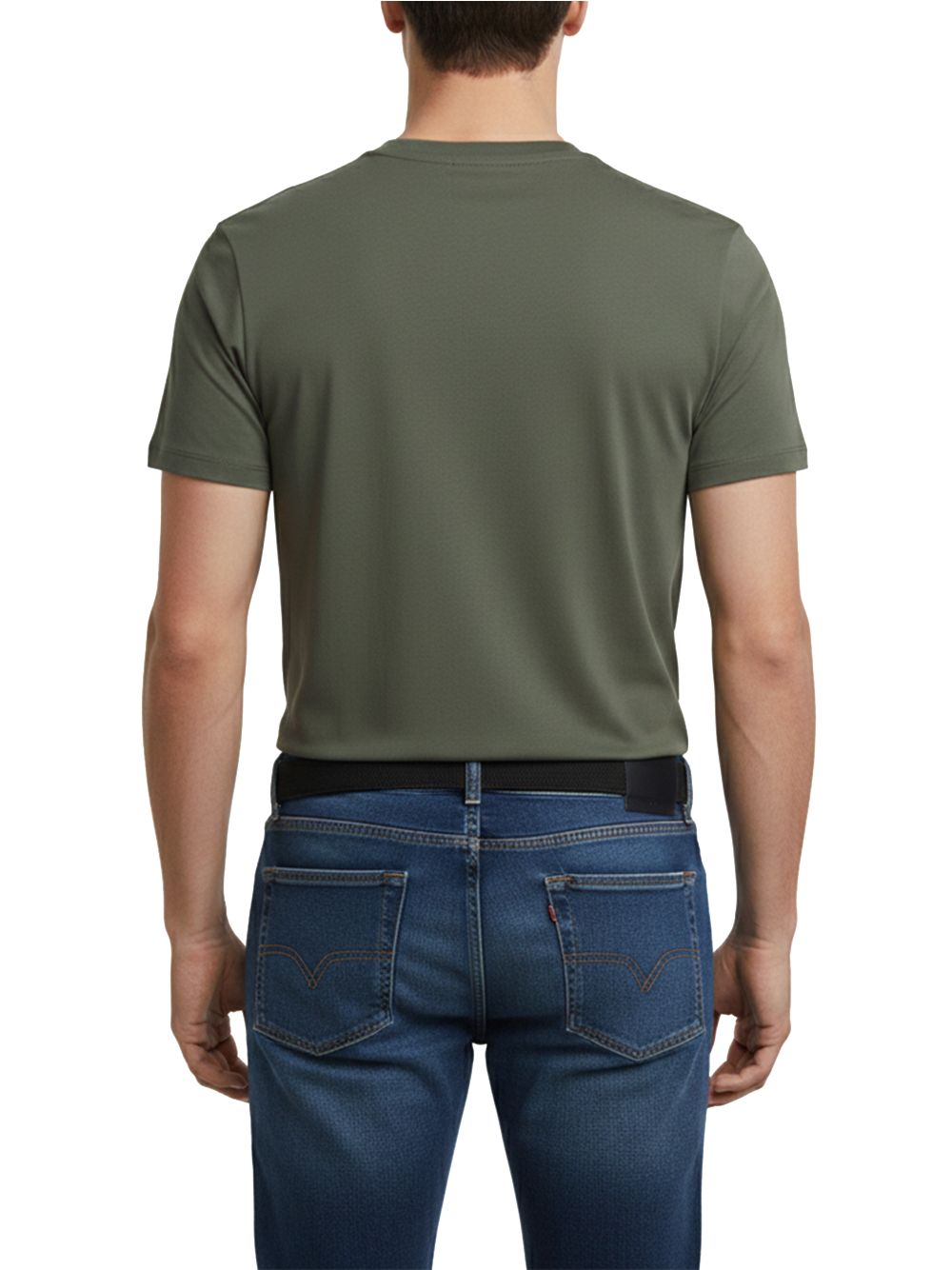 T-shirt Armani Regular Fit in Jersey di Cotone Uomo - Verde