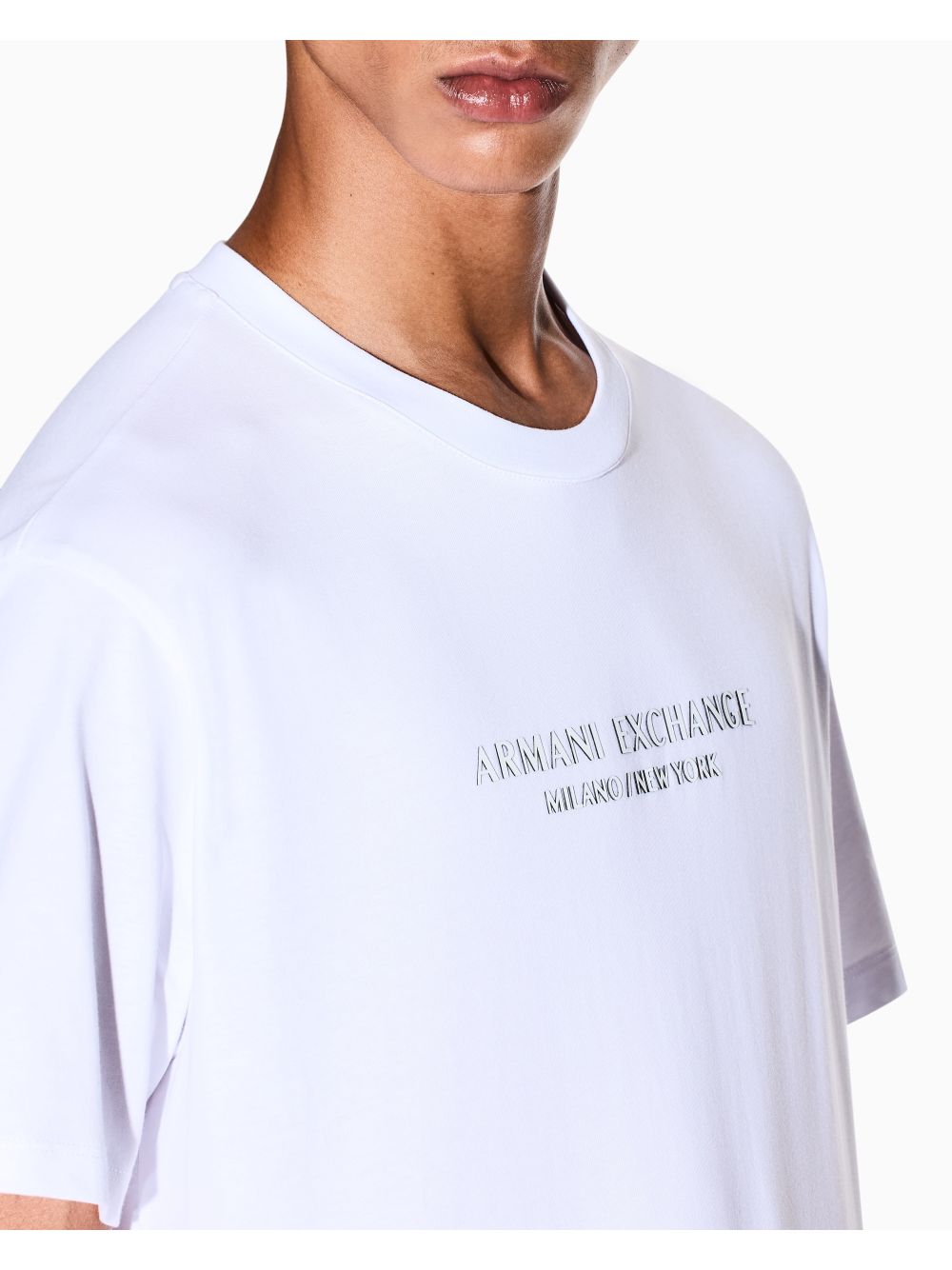T-shirt Armani Regular Fit in Jersey di Cotone Uomo - Bianco