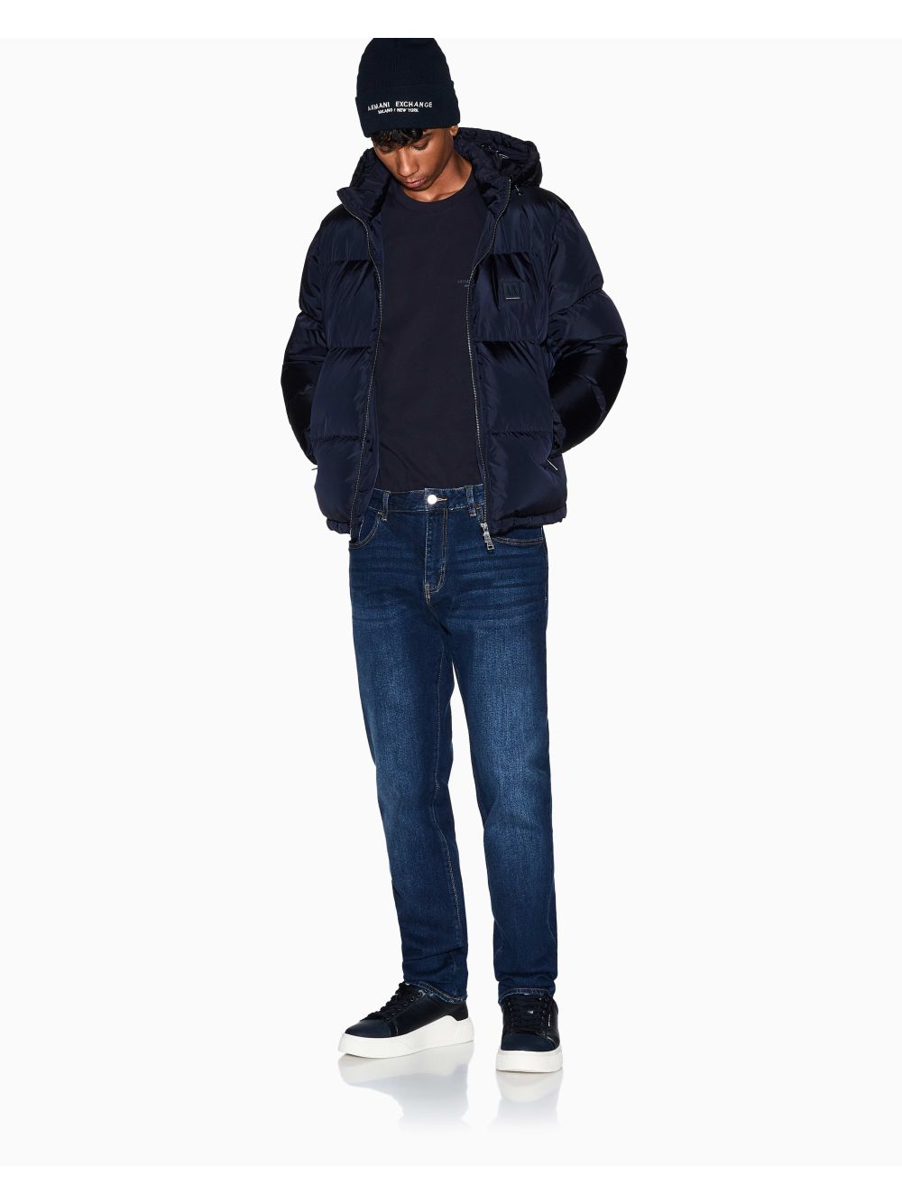 T-shirt Armani Regular Fit in Jersey di Cotone Uomo - Navy