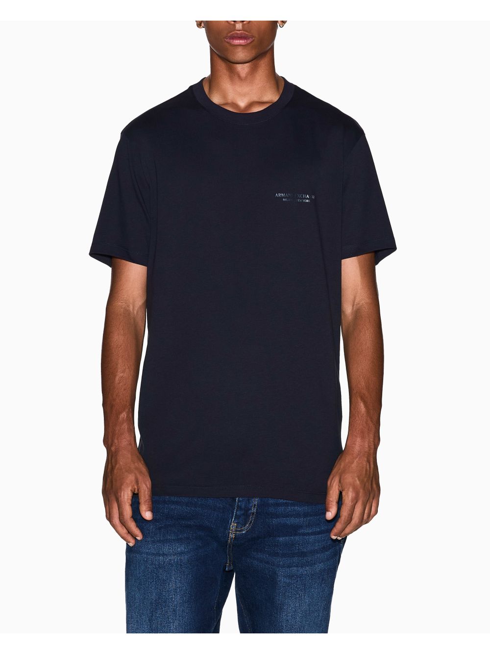 T-shirt Armani Regular Fit in Jersey di Cotone Uomo - Navy