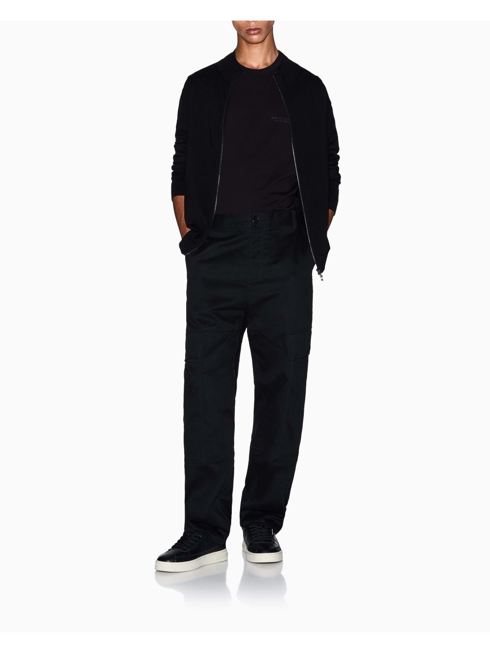 T-shirt Armani Regular Fit in Jersey di Cotone Uomo - Nero