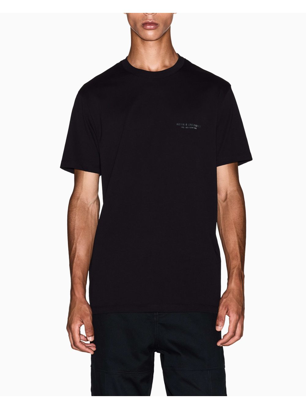 T-shirt Armani Regular Fit in Jersey di Cotone Uomo - Nero