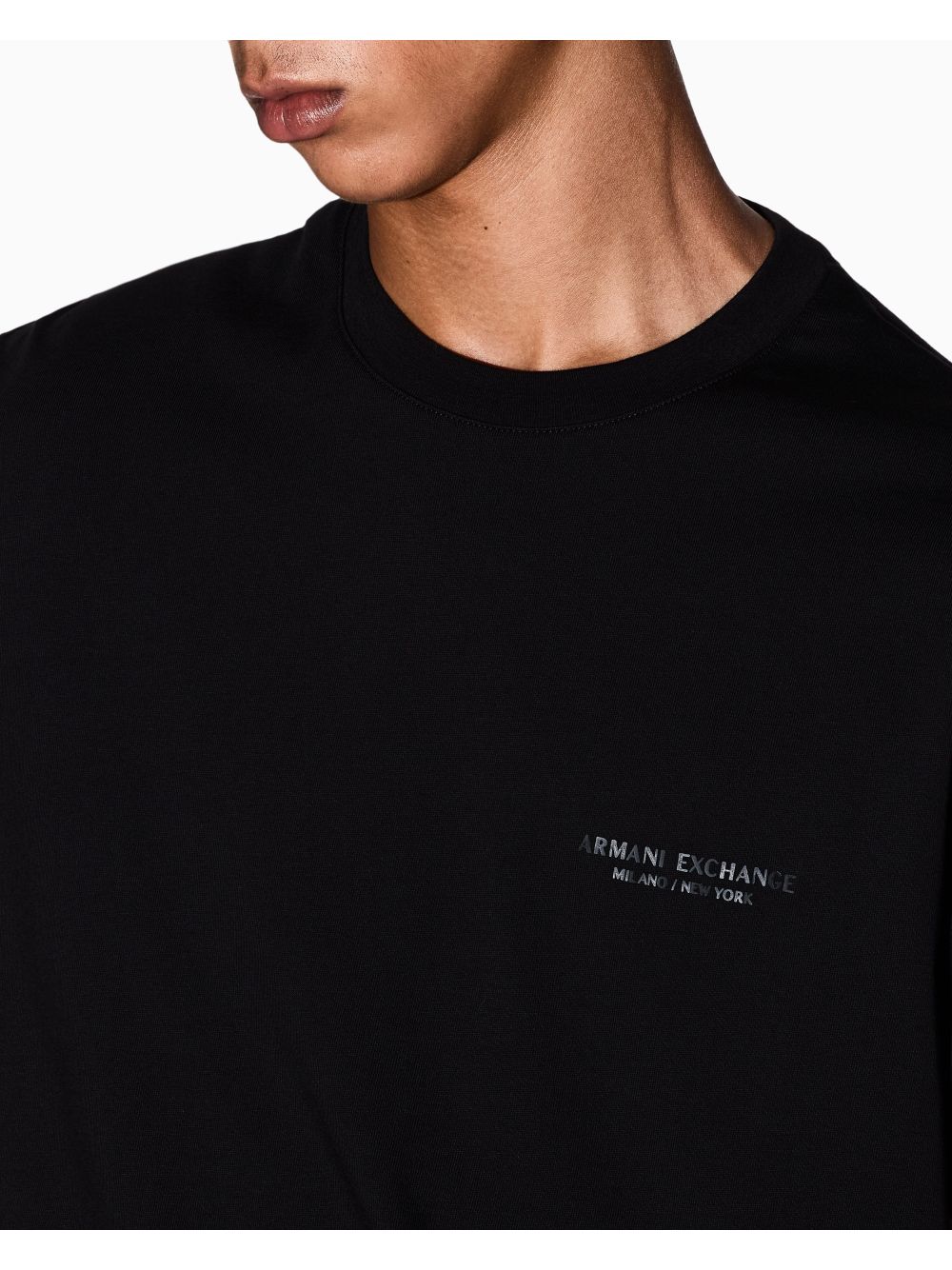 T-shirt Armani Regular Fit in Jersey di Cotone Uomo - Nero