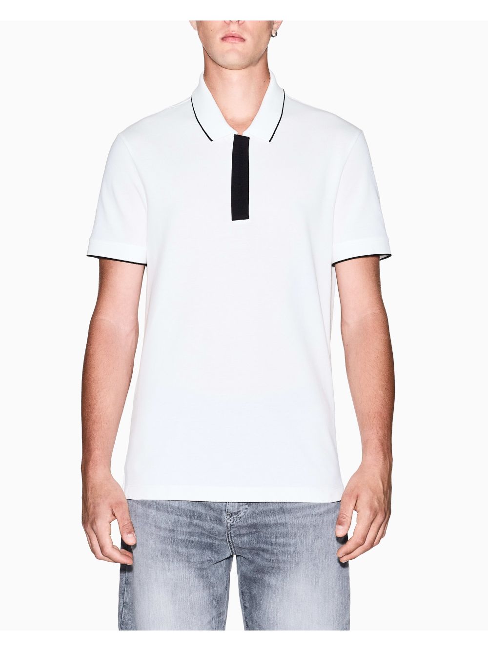 Polo Armani slim fit con inserto sui bottoni Uomo - Bianco