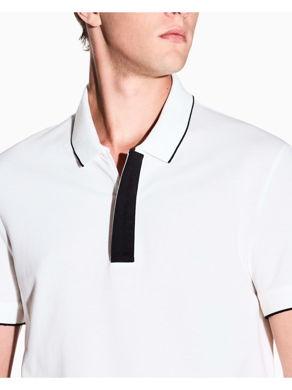 Polo Armani slim fit con inserto sui bottoni Uomo - Bianco
