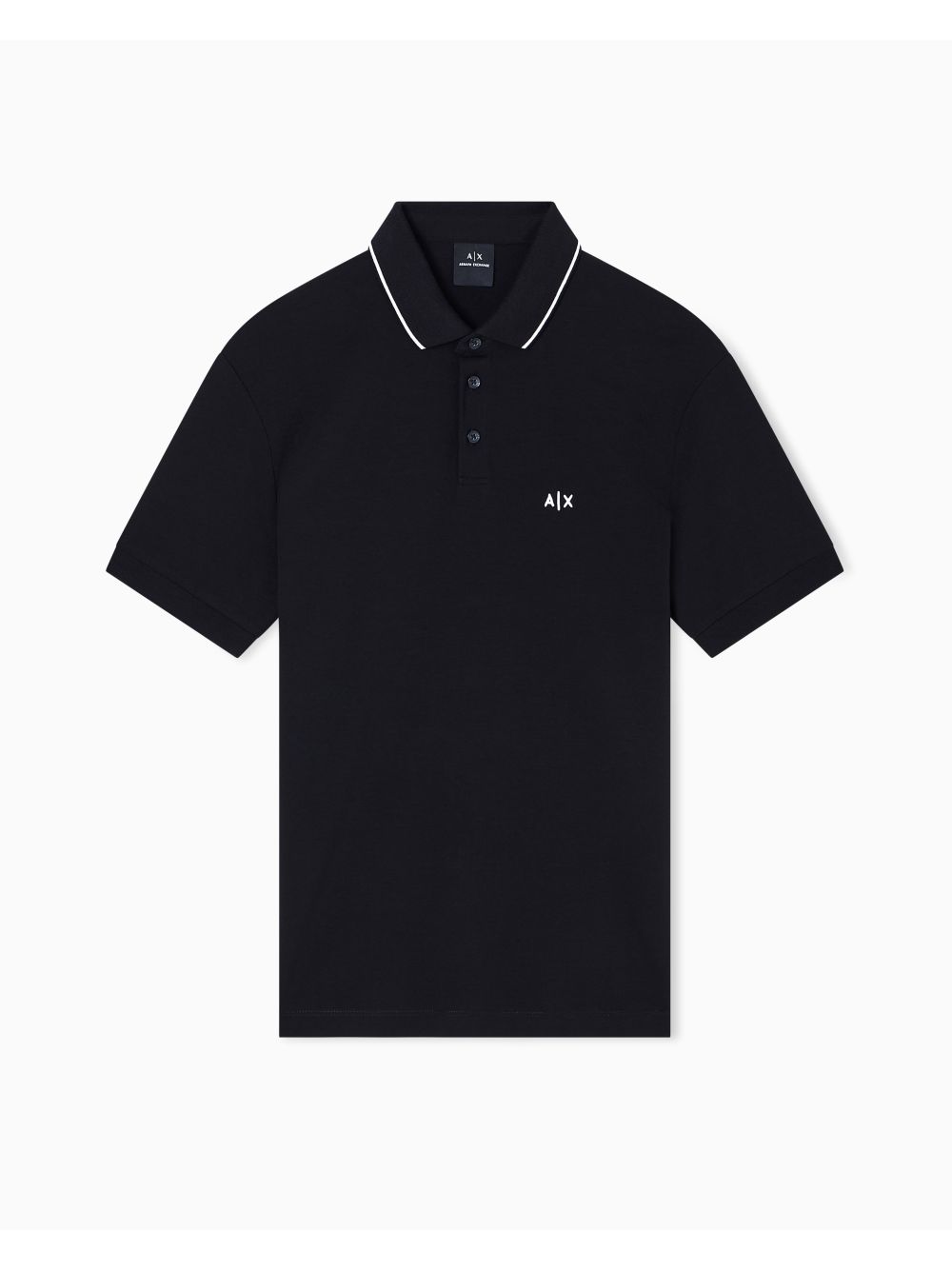 Polo Armani slim fit con logo e piping Uomo - Nero