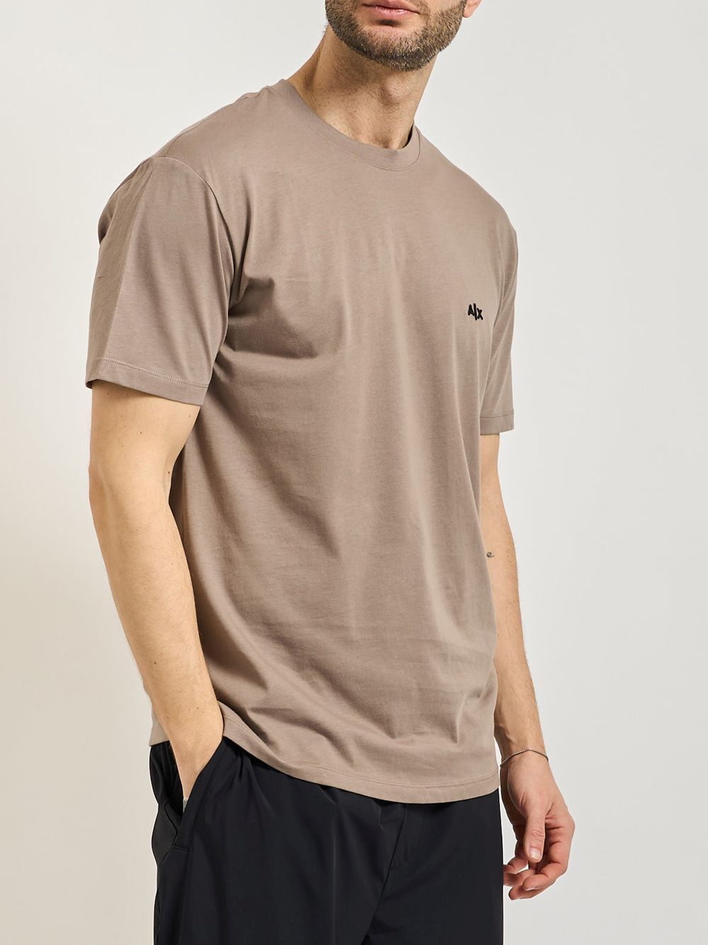 T-shirt Armani Regular Fit in Jersey di Cotone Uomo - Marrone