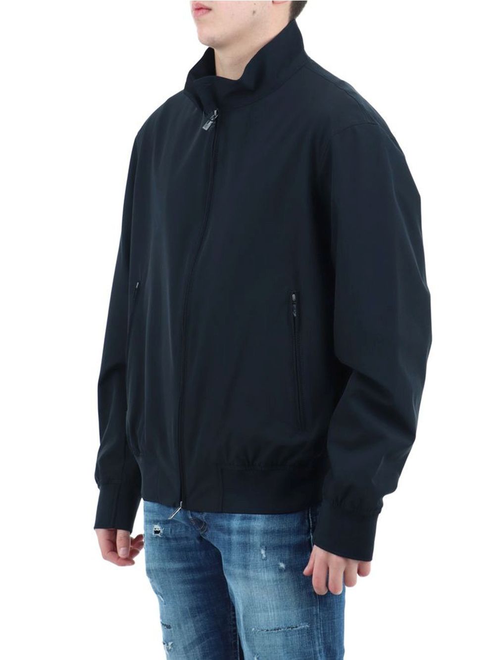 Giubbino Armani Blouson fullzip in tessuto stretch Uomo - Navy