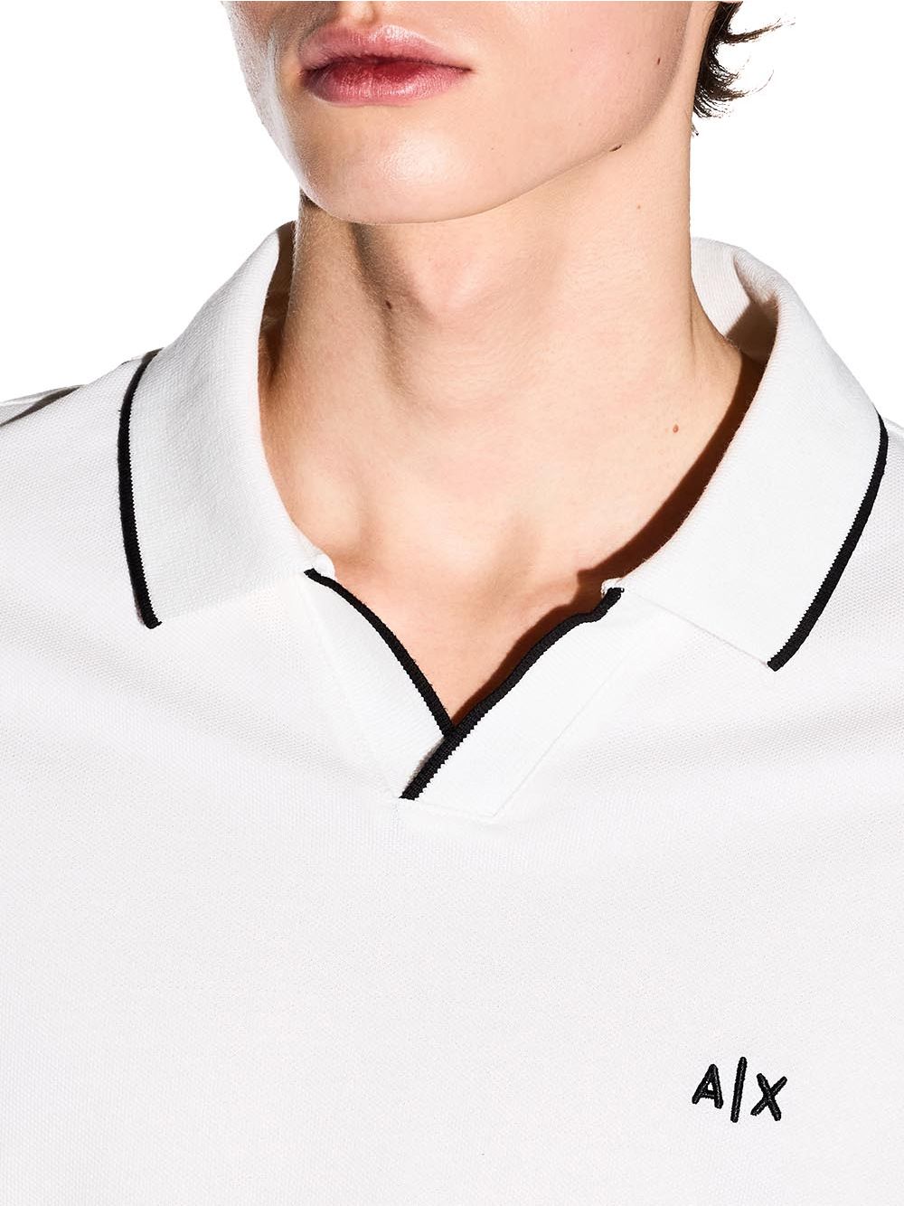 Polo Armani Classica in Piqué di Cotone Traspirante Uomo - Bianco