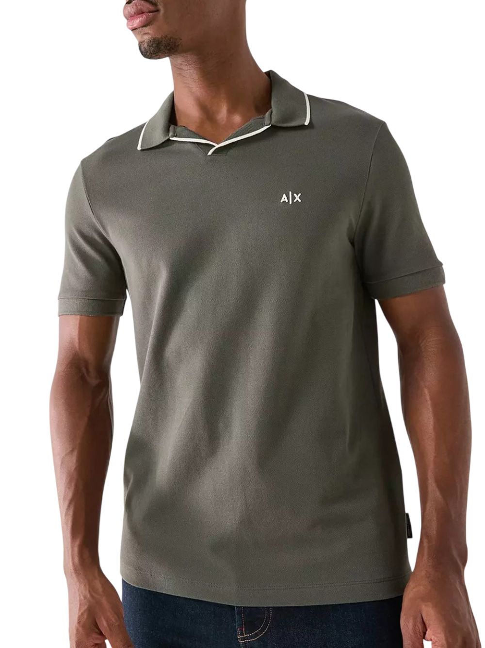 Polo Armani Classica in Piqué di Cotone Traspirante Uomo - Verde