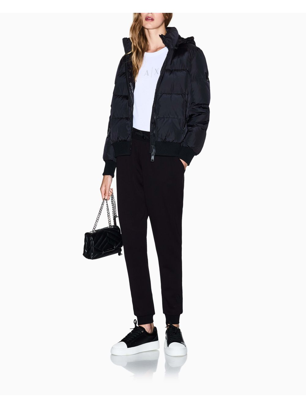 T-shirt Armani regular fit con logo glitterato Donna - Bianco