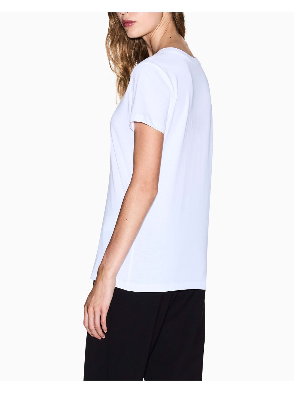 T-shirt Armani regular fit con logo glitterato Donna - Bianco