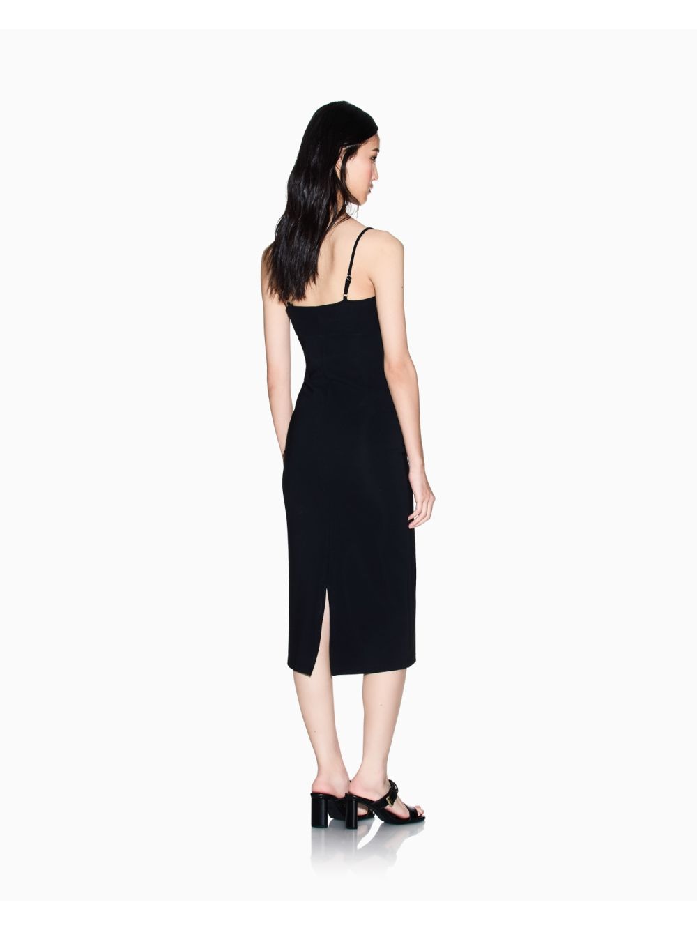 Vestito Armani midi in tessuto tecnico Donna - Nero