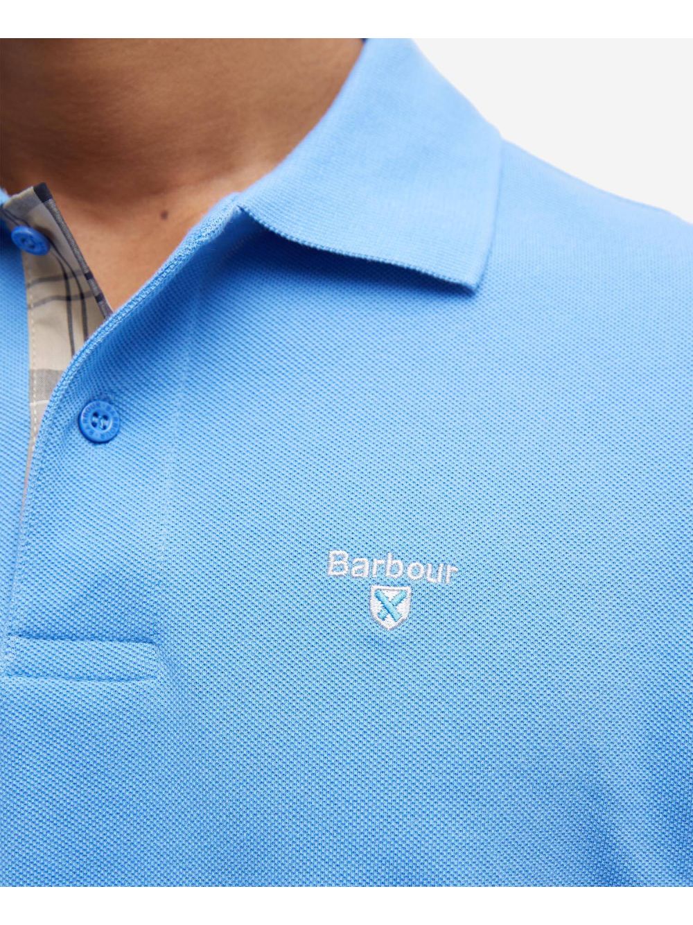 Polo Barbour tartan piquet Uomo - Azzurro