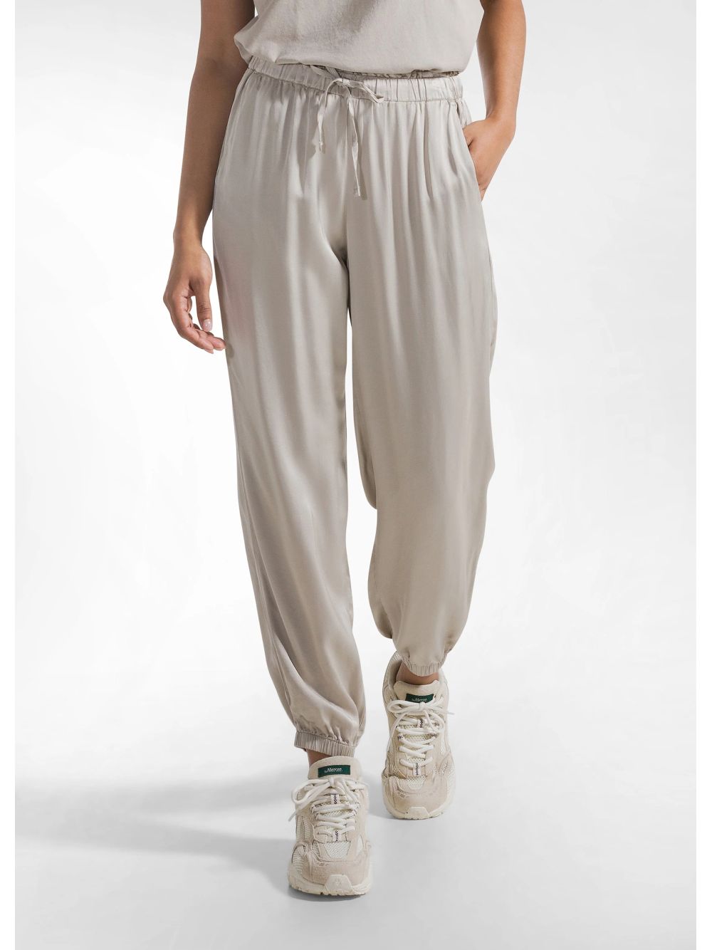 Pantalone Deha JOGGER IN SATIN Donna - Beige