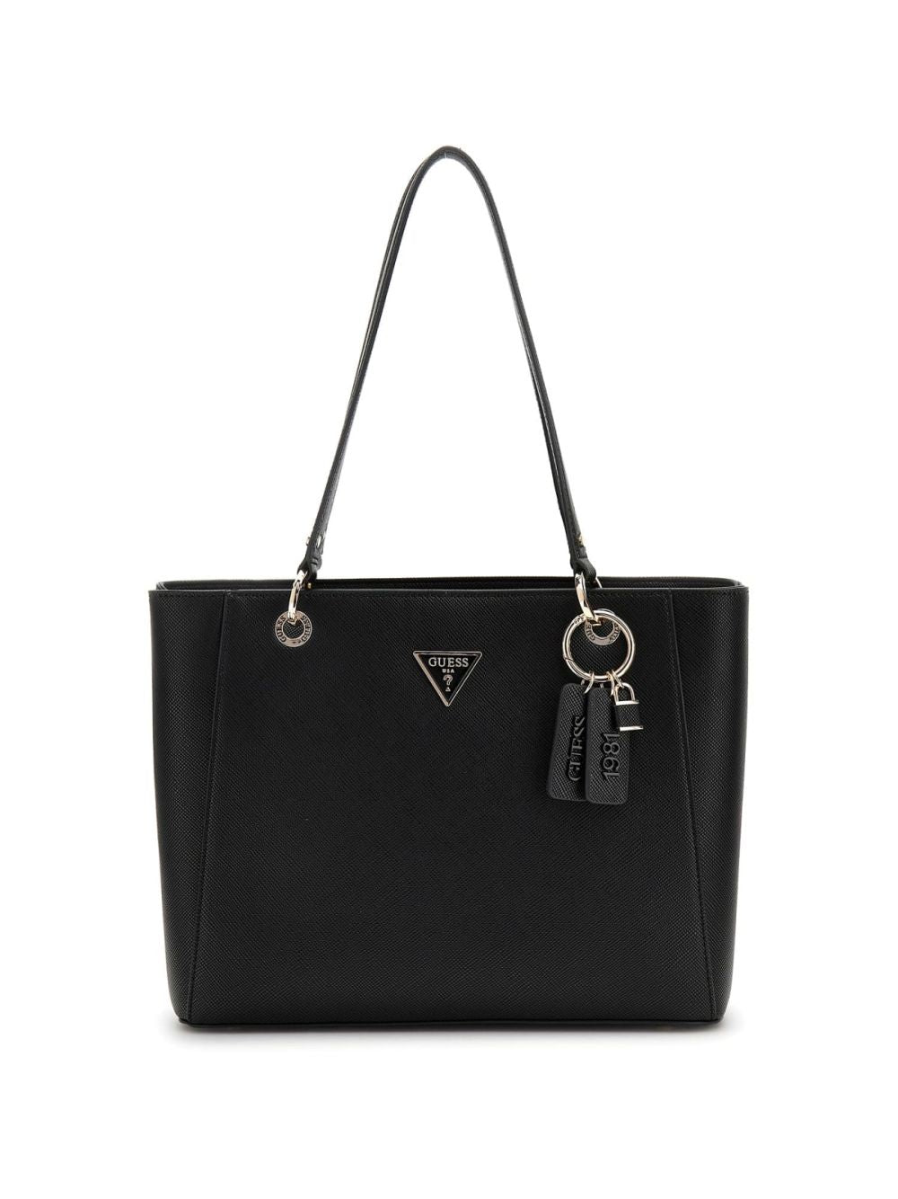 Borsa Guess Shopper Noelle saffiano Donna - Nero