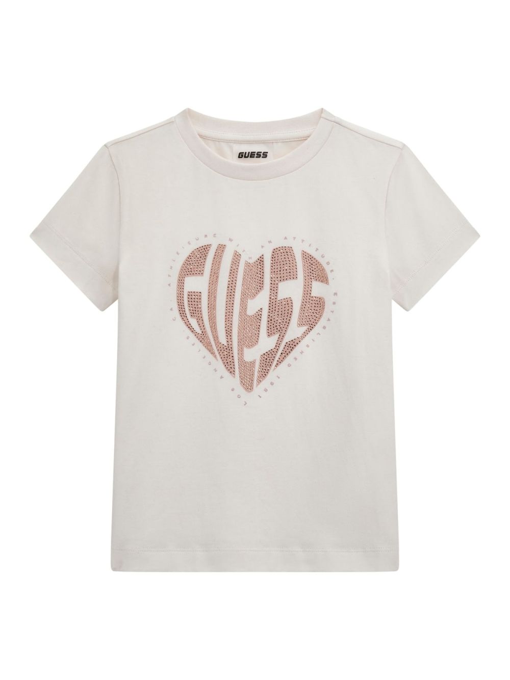 T-shirt Guess MINIME logo con strass Bambina - Avorio