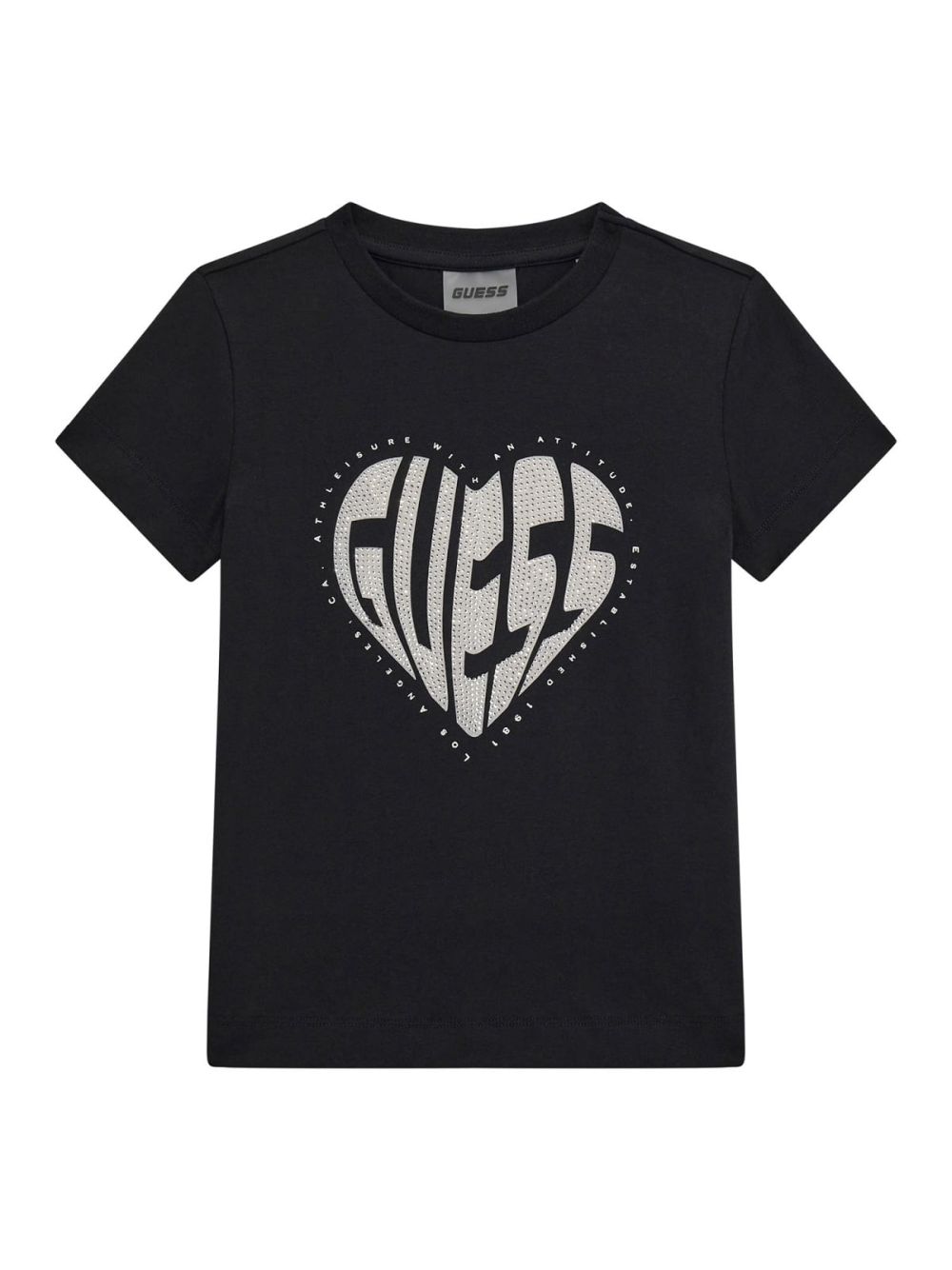 T-shirt Guess MINIME logo con strass Bambina - Nero