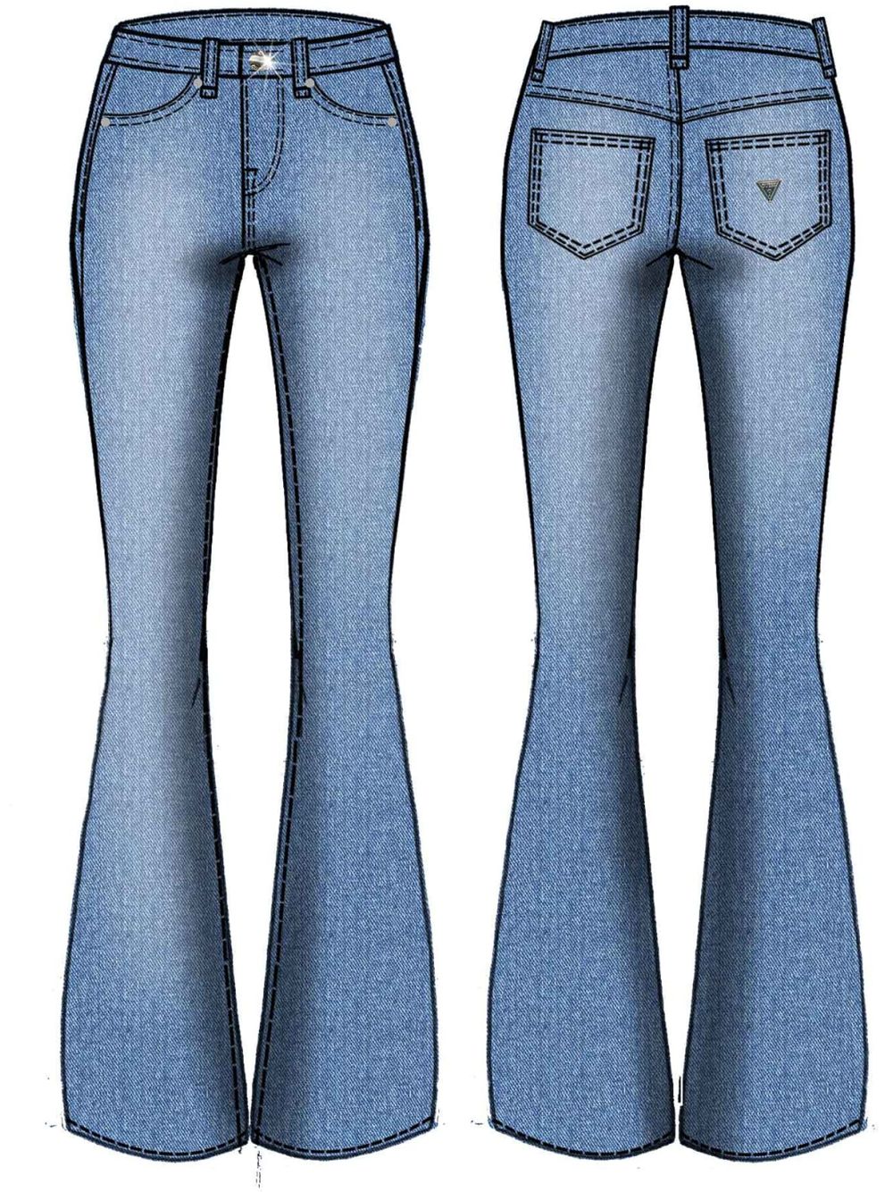 Pantalone Guess STRETCH FLARE FIT Bambina - Denim