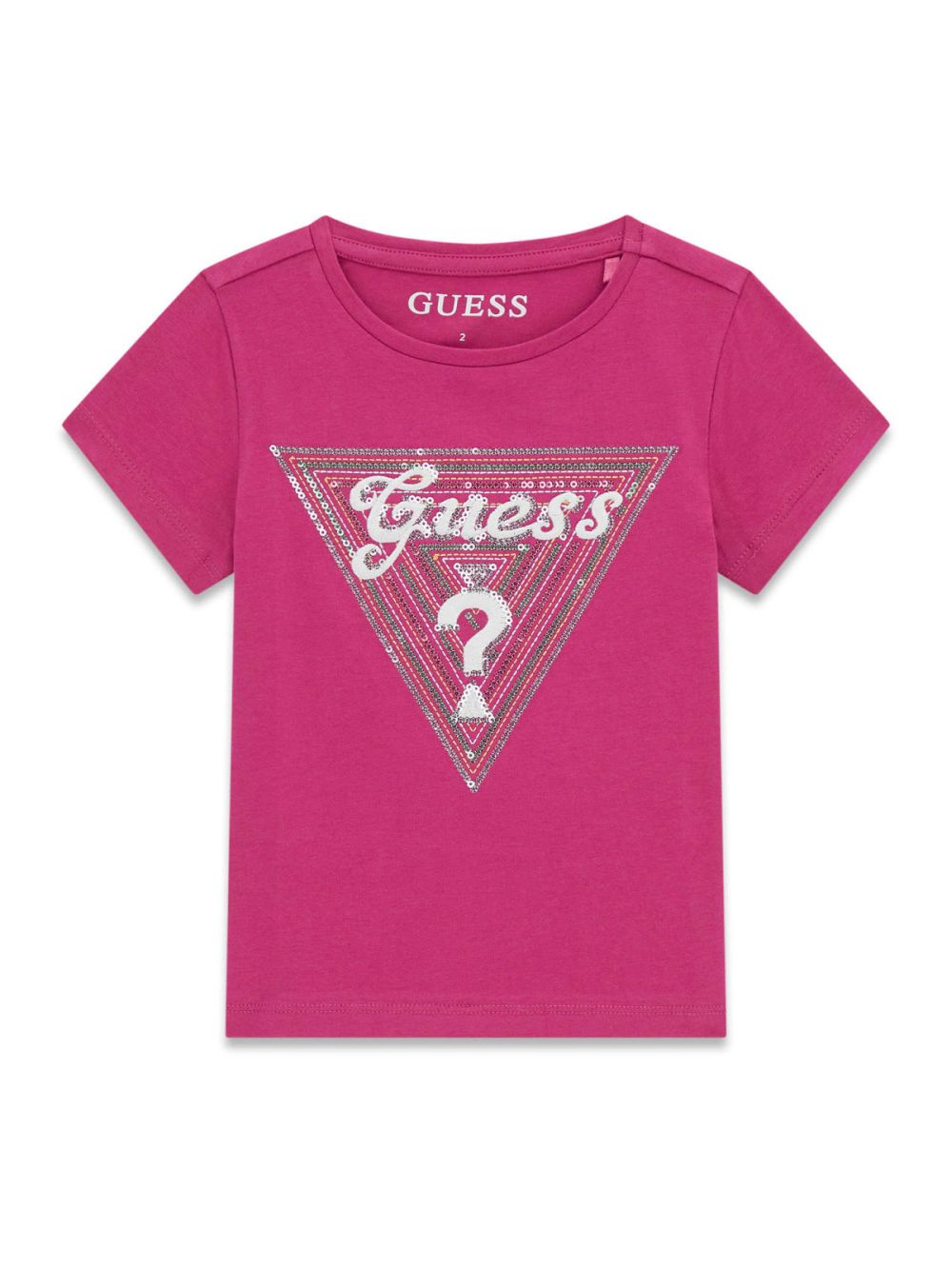 T-shirt Guess con logo in paillettes Bambina - Fuxia