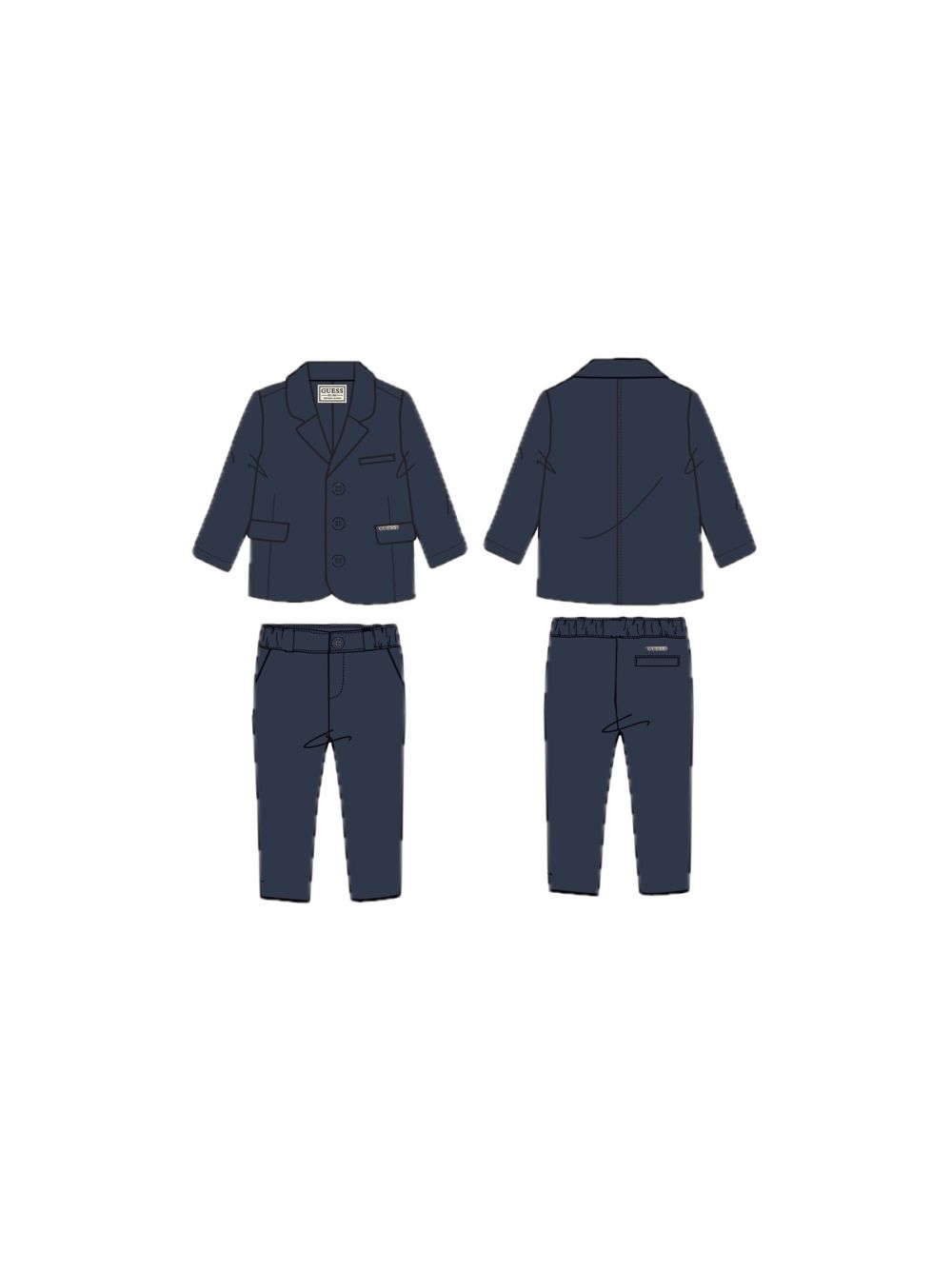 Set Guess blazer e pantaloni in misto viscosa Bambino - Blu