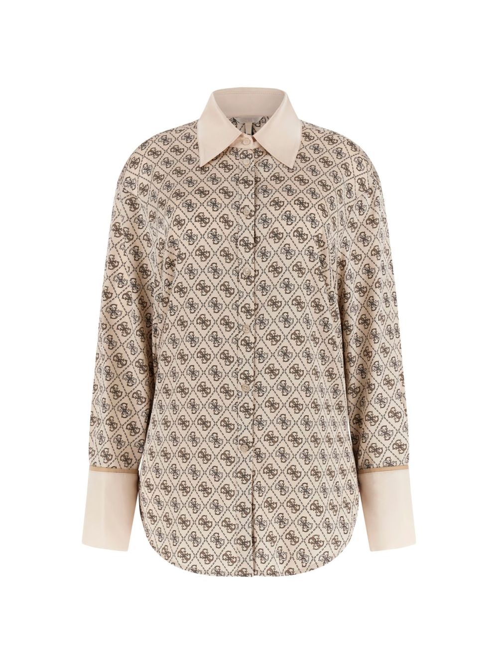 Camicia Guess ALEXANDRA logo all over Donna - Beige