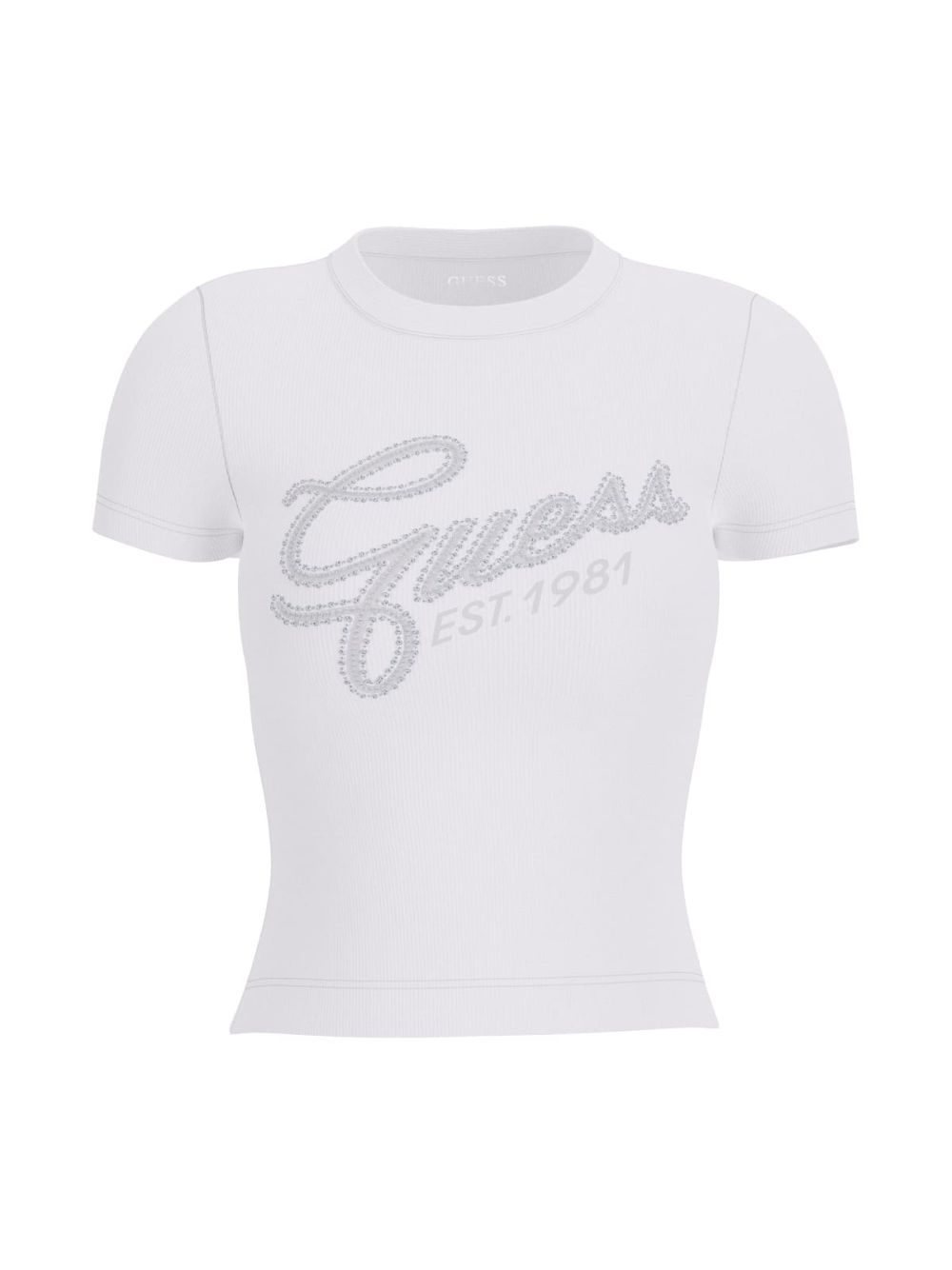 T-shirt Guess con logo in strass Donna - Bianco