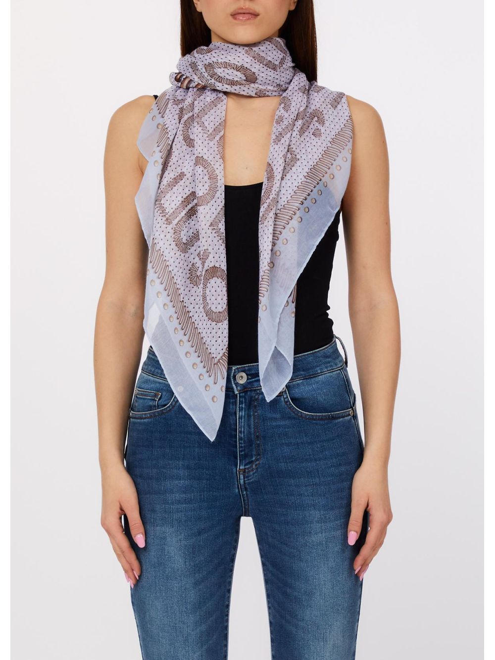 Foulard Liu Jo grande con logo Donna - Blu