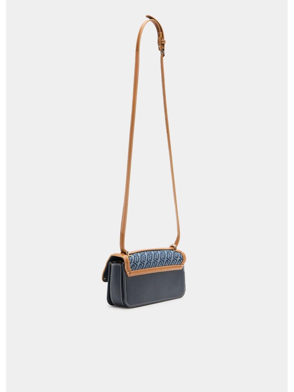 Borsa Liu Jo a tracolla piccola in denim jacquard Donna - Blu