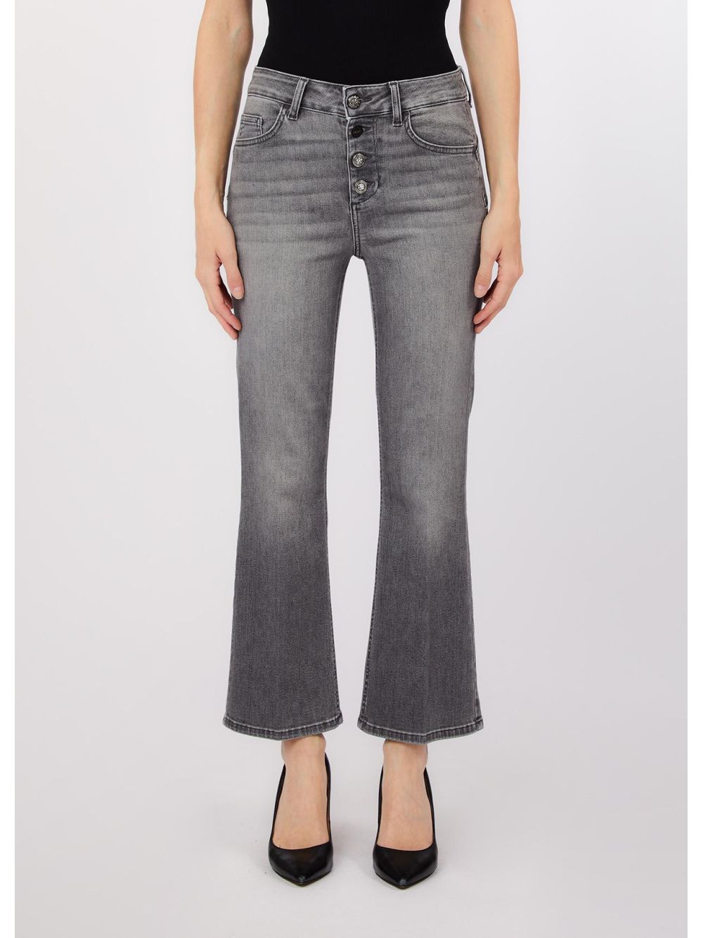 Pantalone Liu Jo bootcut a vita alta Donna - Grigio
