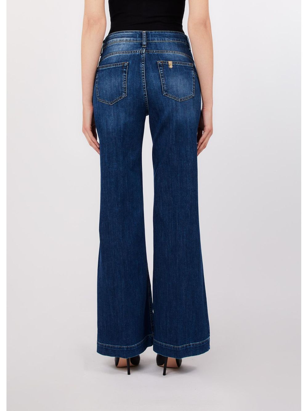 Pantalone Liu Jo flare a vita alta con bottoni Donna - Denim