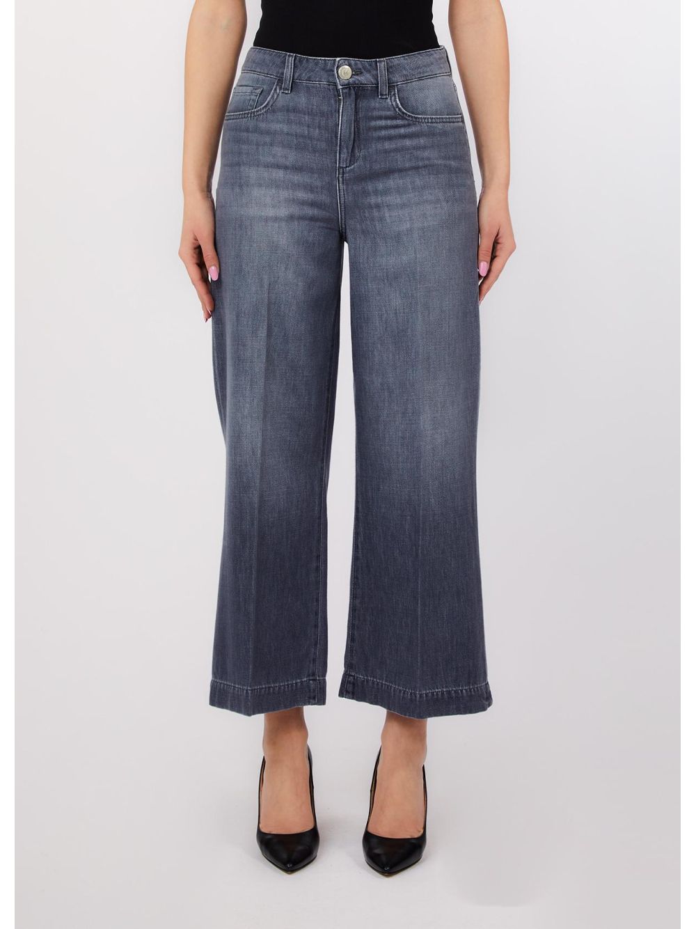 Pantalone Liu Jo flare cropped Donna - Grigio