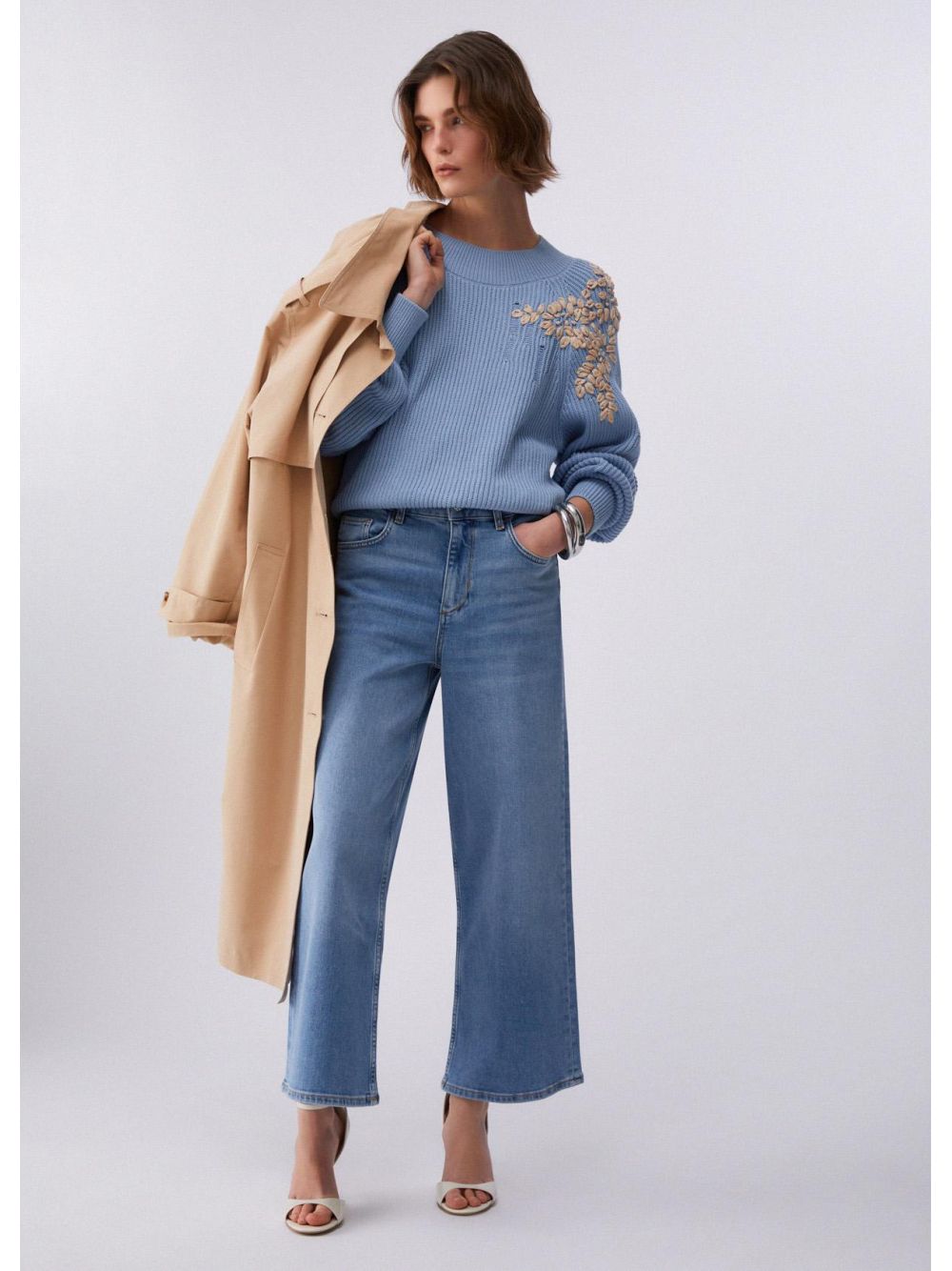 Pantalone Liu Jo flare cropped Donna - Denim