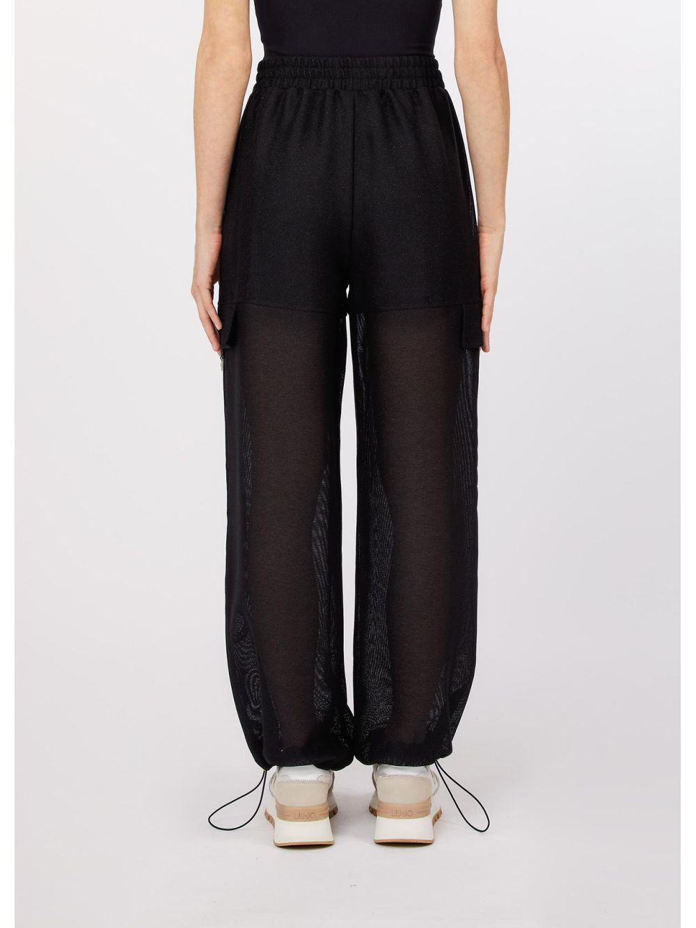 Pantalone Liu Jo cargo in mesh Donna - Nero