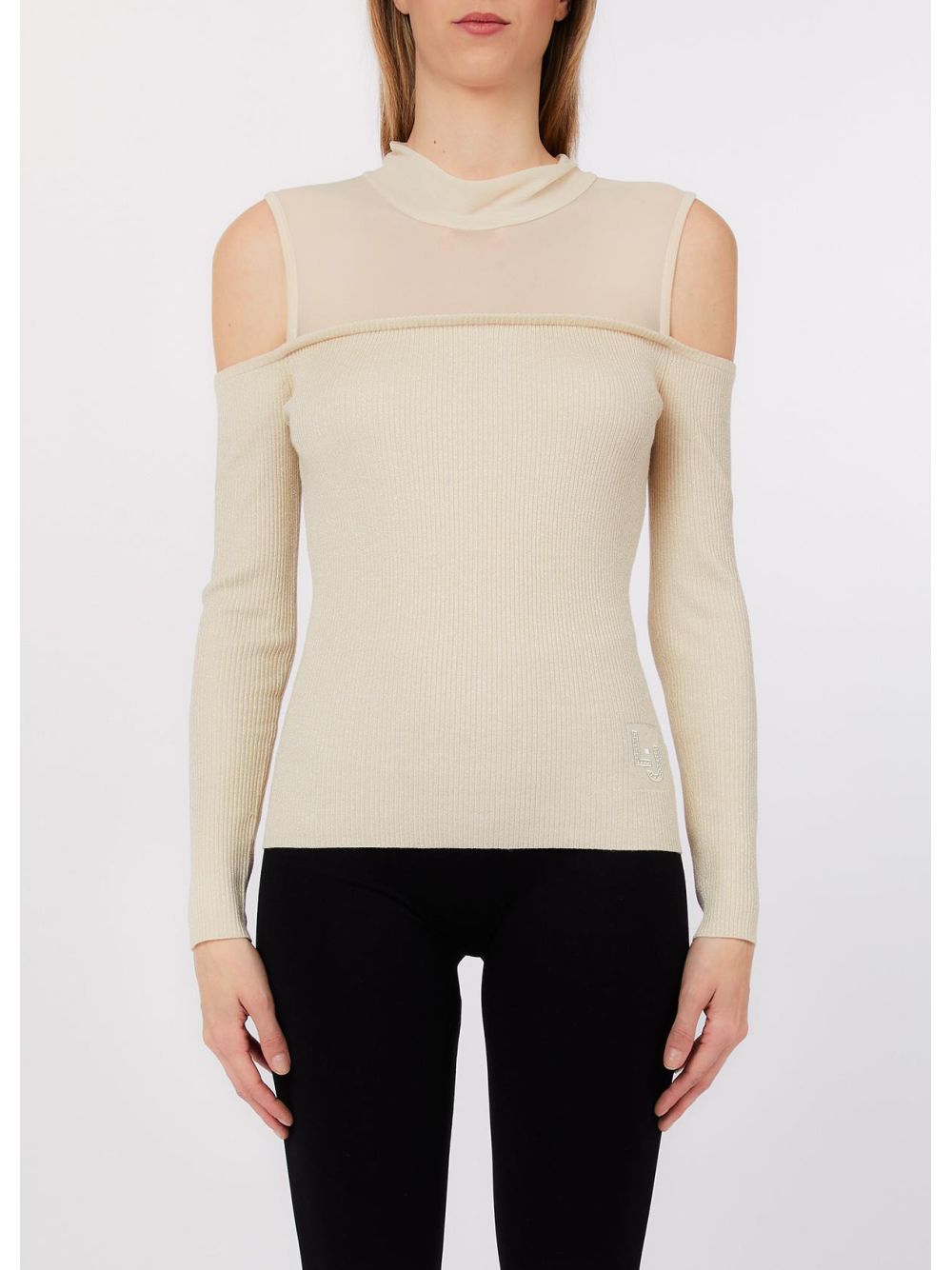 Maglia Liu Jo con inserti in mesh Donna - Avorio